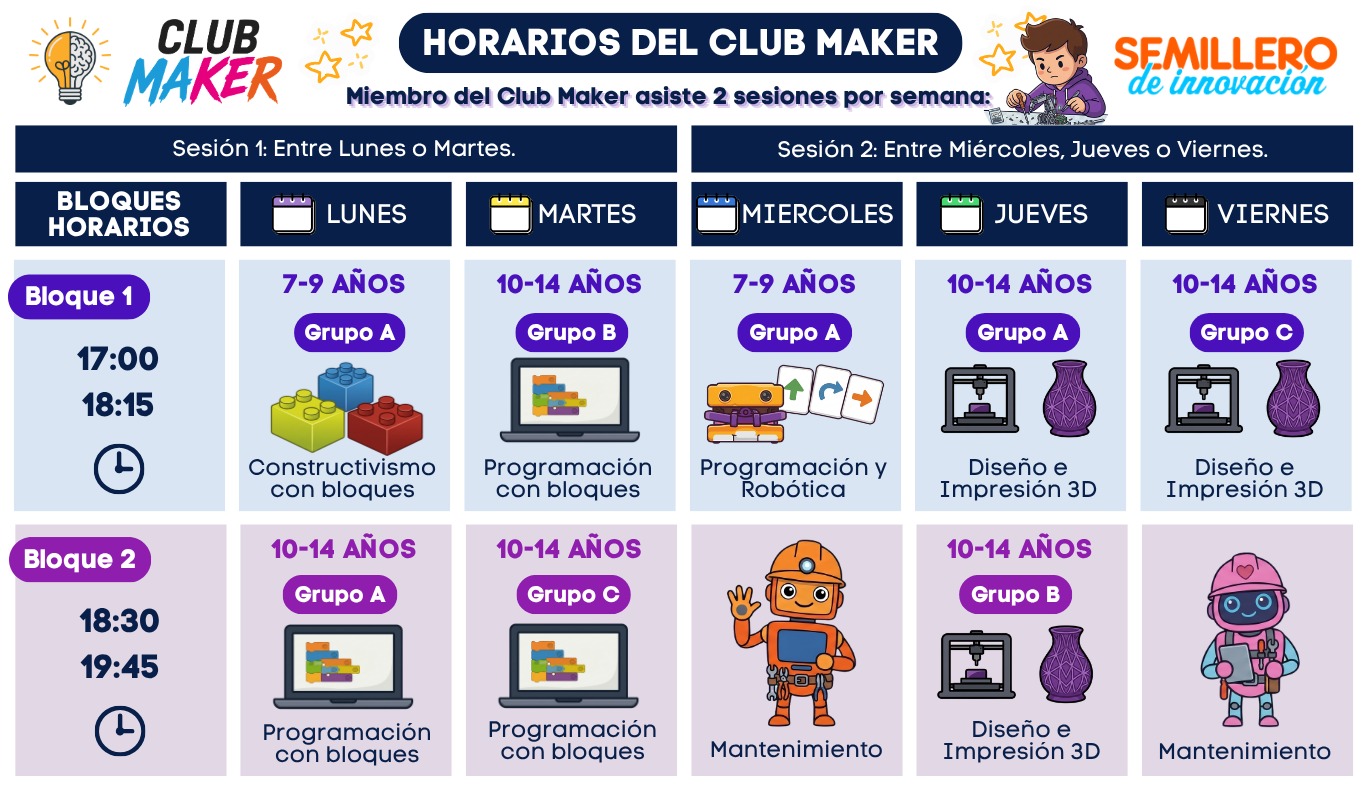 HORARIO ESPACIO MAKER 07-26